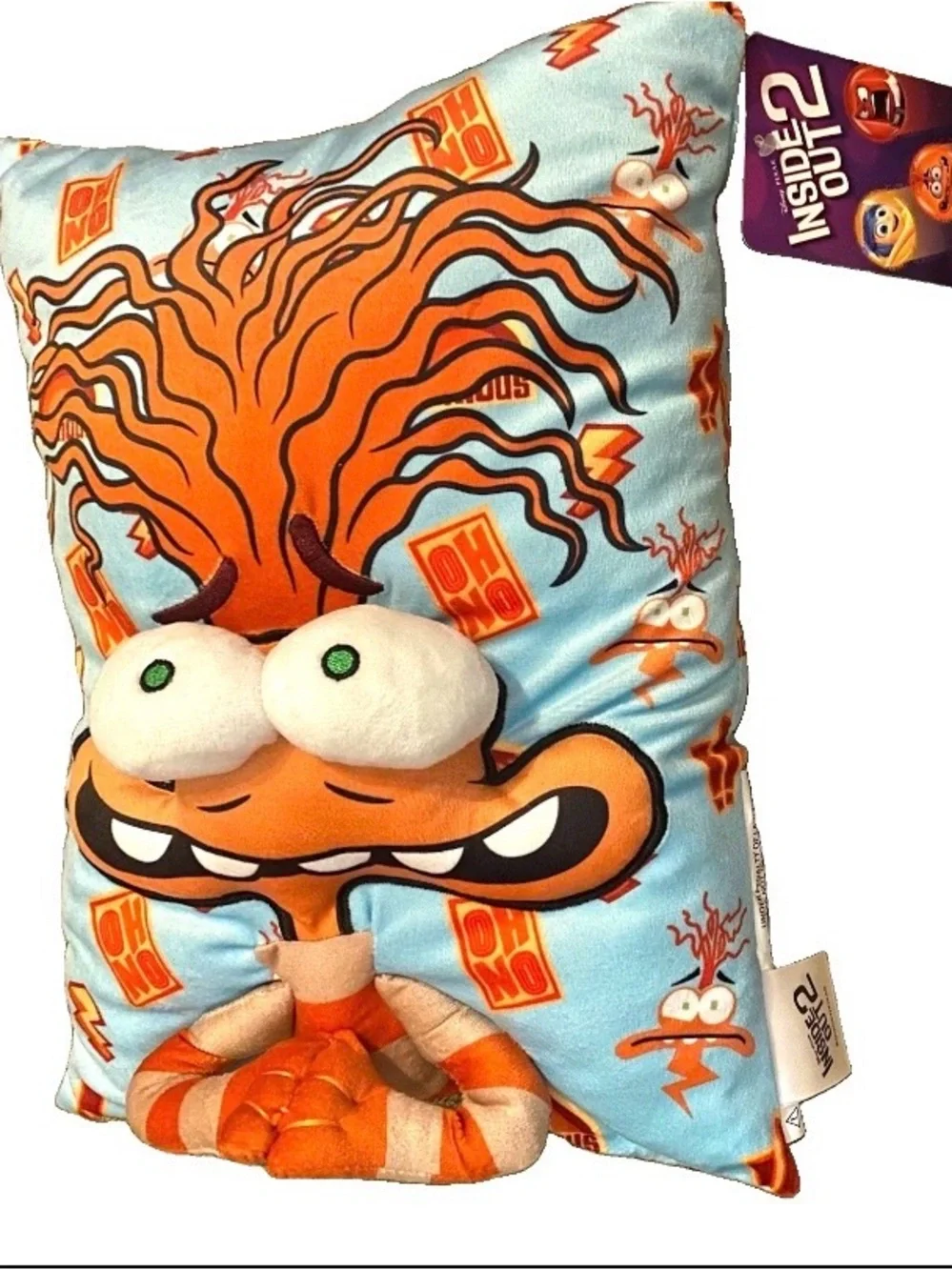 Disney Pixar Inside Out 2 Plush 3D Pillow Anxiety 13 in. x 10 in.
